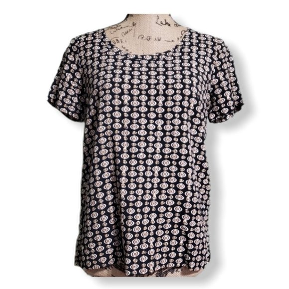 {j.jill} Scoop Neck Geo Print Tee - Picture 1 of 5